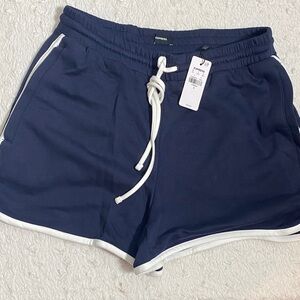 Express Athletic Navy Shorts with White Accents NWT